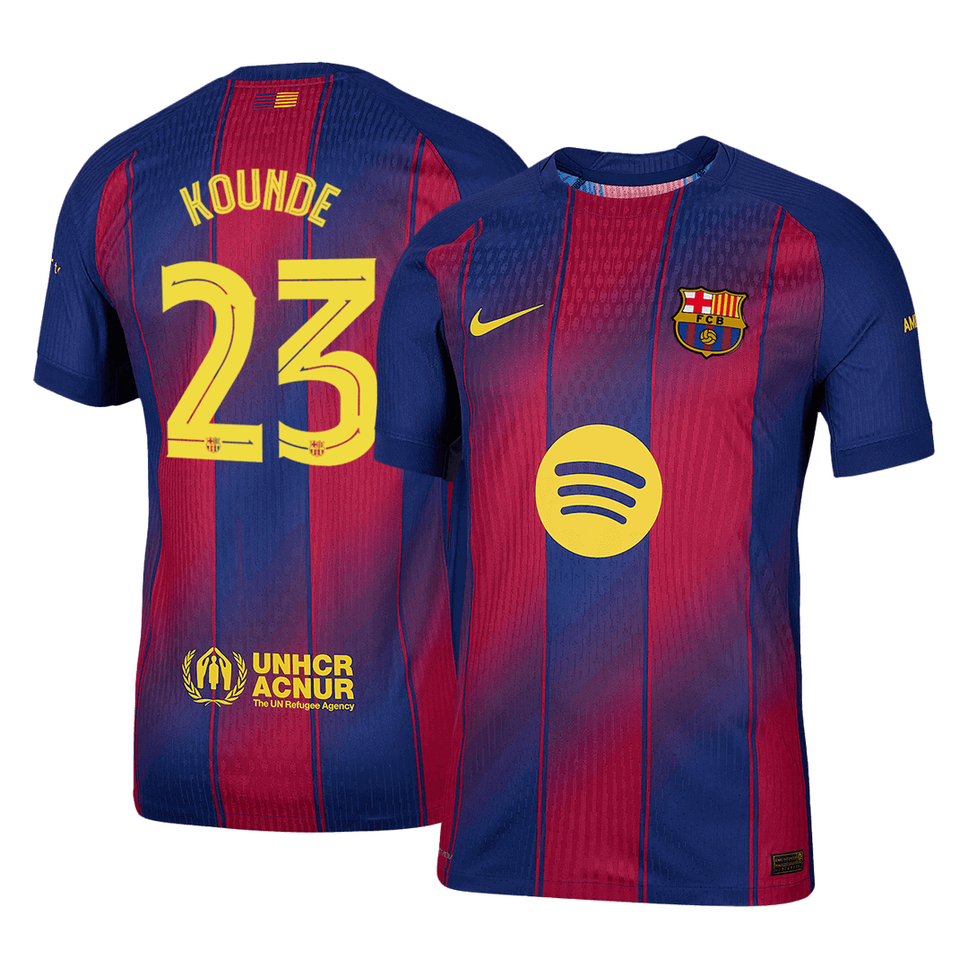 KOUNDE #23 Barcelona Home Soccer Jersey 2025/26 - UCL Player Version