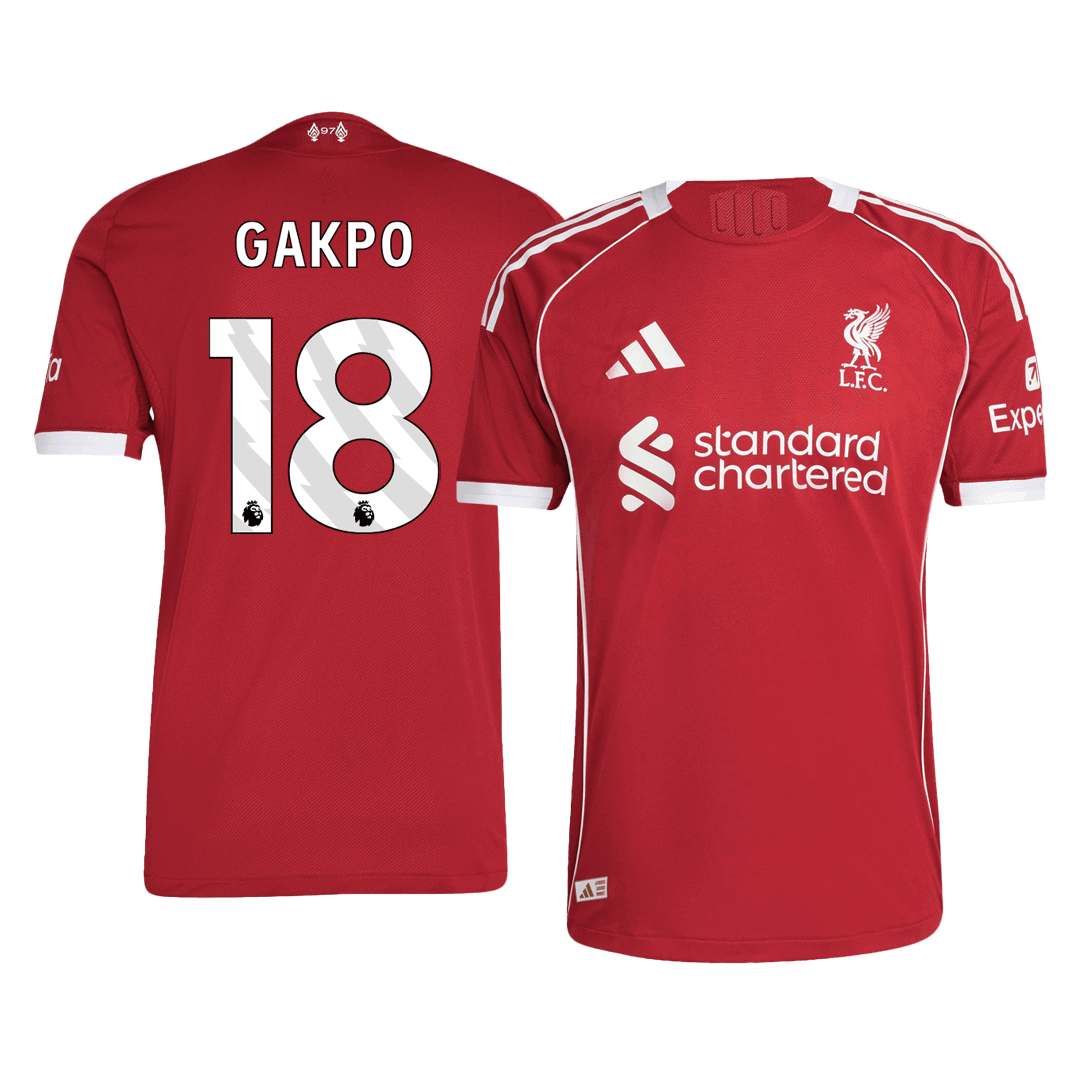 GAKPO #18 Liverpool Home Soccer Jersey 2025/26 Player Version
