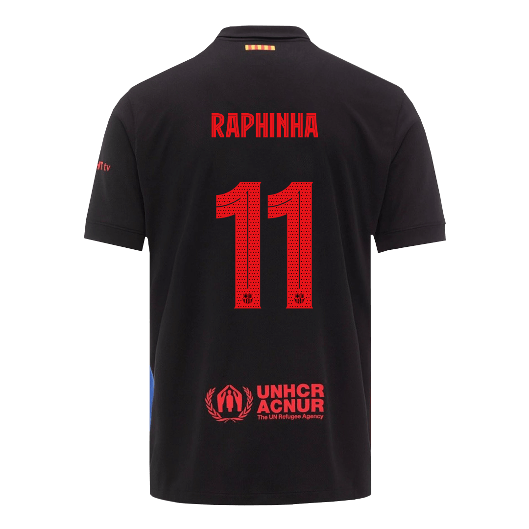 RAPHINHA #11 Barcelona Away Soccer Jersey 2024/25 -UCL - Image 3