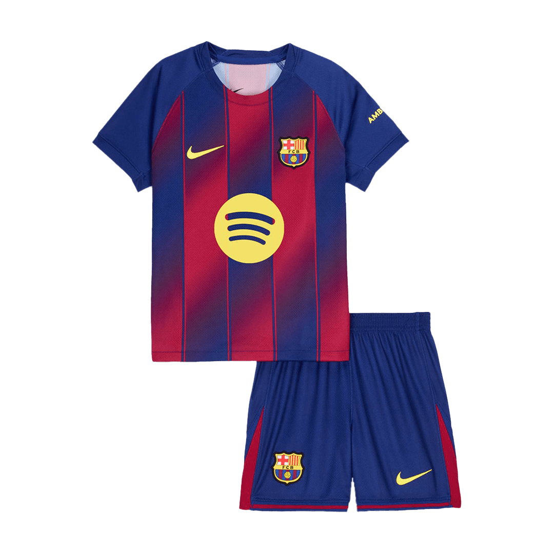 Kid's Barcelona Home Soccer Jersey Kit(Jersey+Shorts) 2025/26