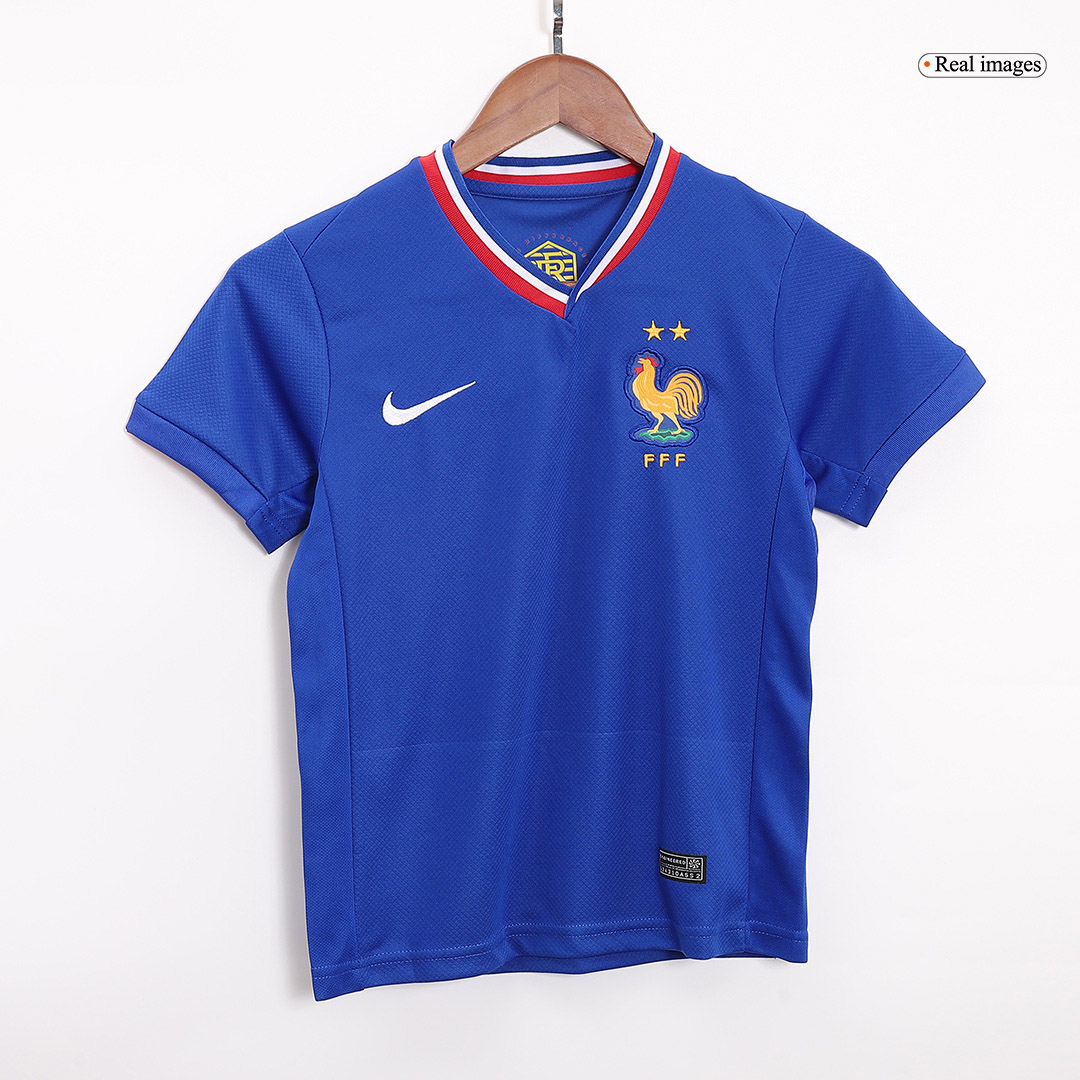 Kid's France Home Soccer Jersey Kit(Jersey+Shorts) Euro 2024 - Image 4