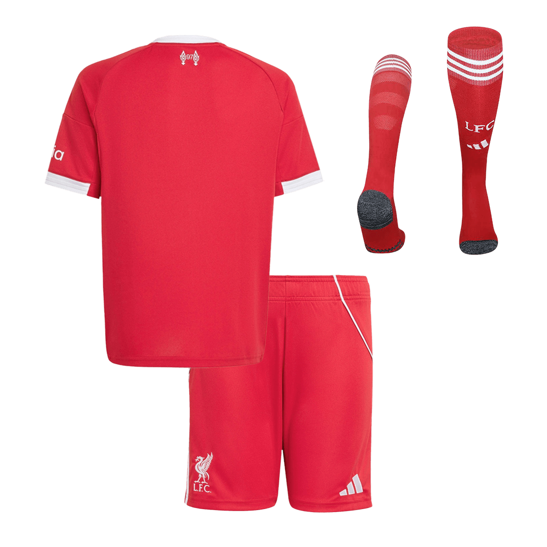 Kid's Liverpool Home Soccer Jersey Kit(Jersey+Shorts+Socks) 2025/26 - Image 2