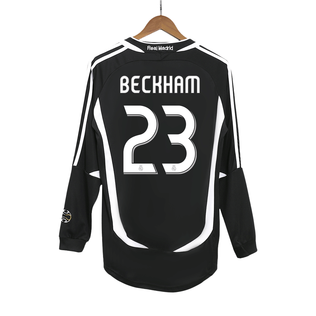 Retro BECKHAM #23 2006/07 Real Madrid Away Long Sleeve Soccer Jersey