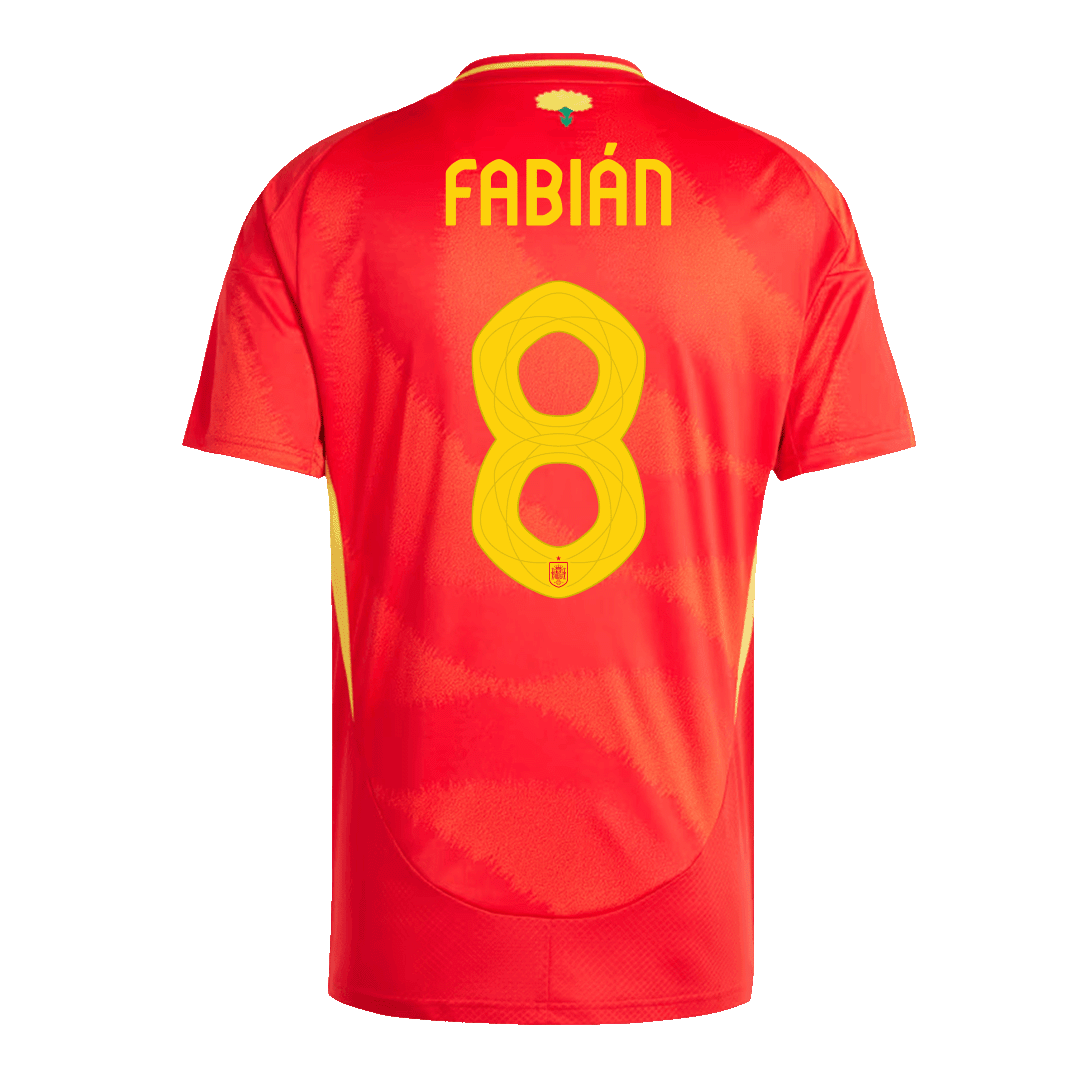 FABIÁN #8 Spain Home Soccer Jersey Euro 2024 - Image 3