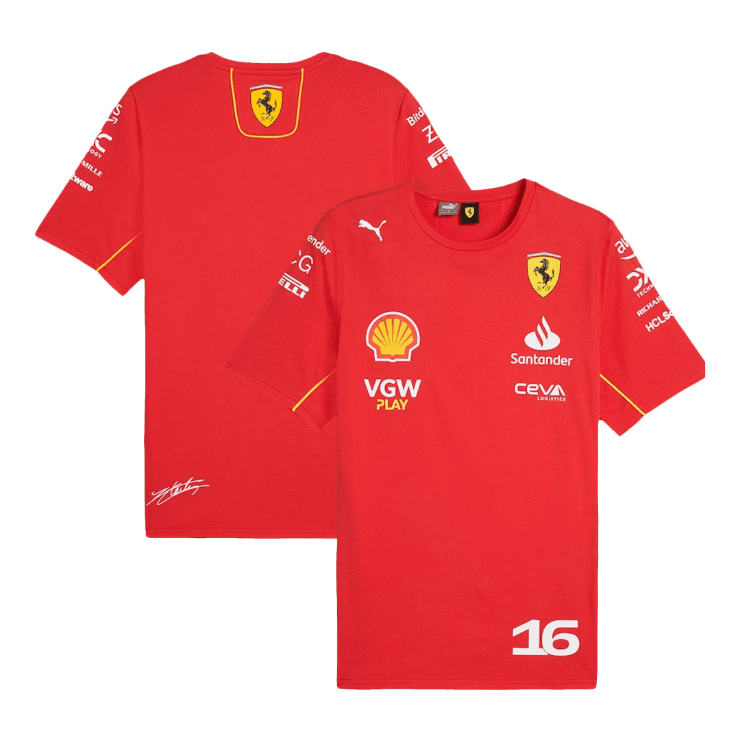 Charles Leclerc #16 Ferrari F1 Shirt 2024 | Soccerdealshop - Image 3
