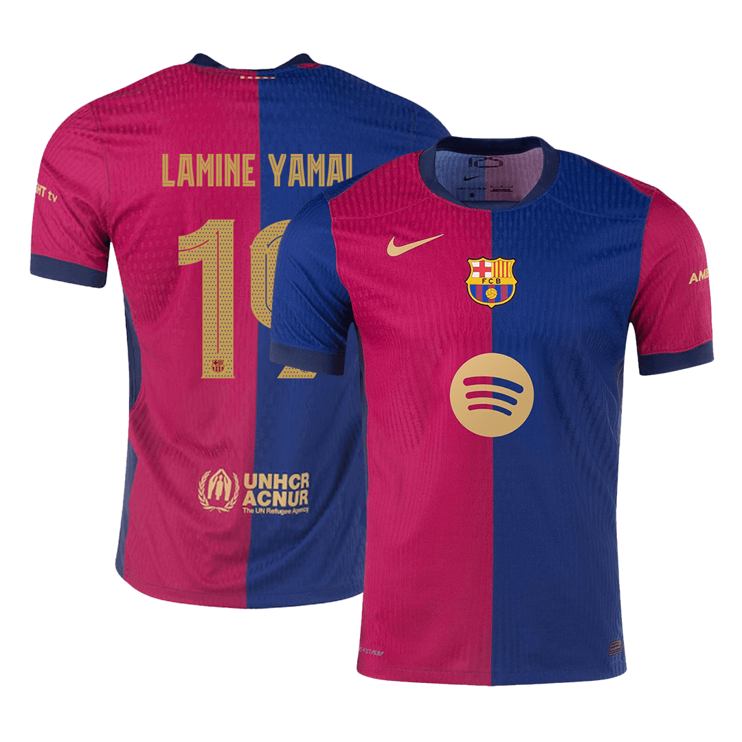 LAMINE YAMAL #19 Barcelona Home Soccer Jersey 2024/25 - UCL Player Version