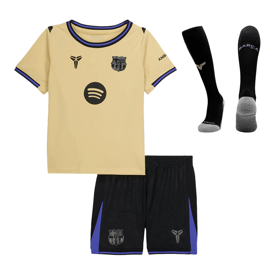 Kid's Barcelona Away Soccer Jersey Kit(Jersey+Shorts+Socks) 2025/26