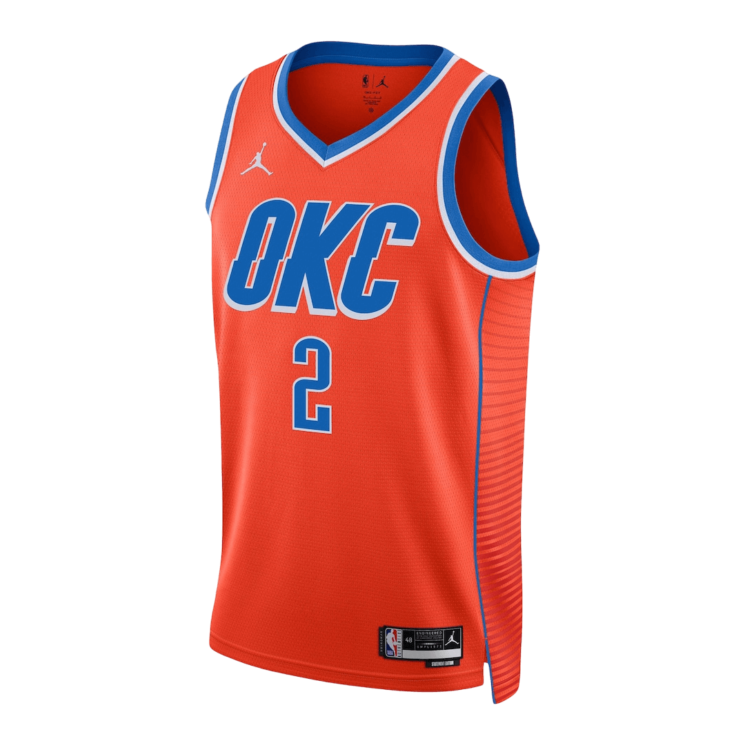 Oklahoma City Thunder Gilgeous-Alexander #2 Swingman NBA Jersey - City Edition- Statement Edition - Image 2
