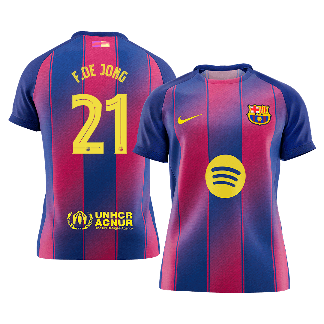 F.DE JONG #21 Barcelona Home Soccer Jersey 2025/26 - UCL
