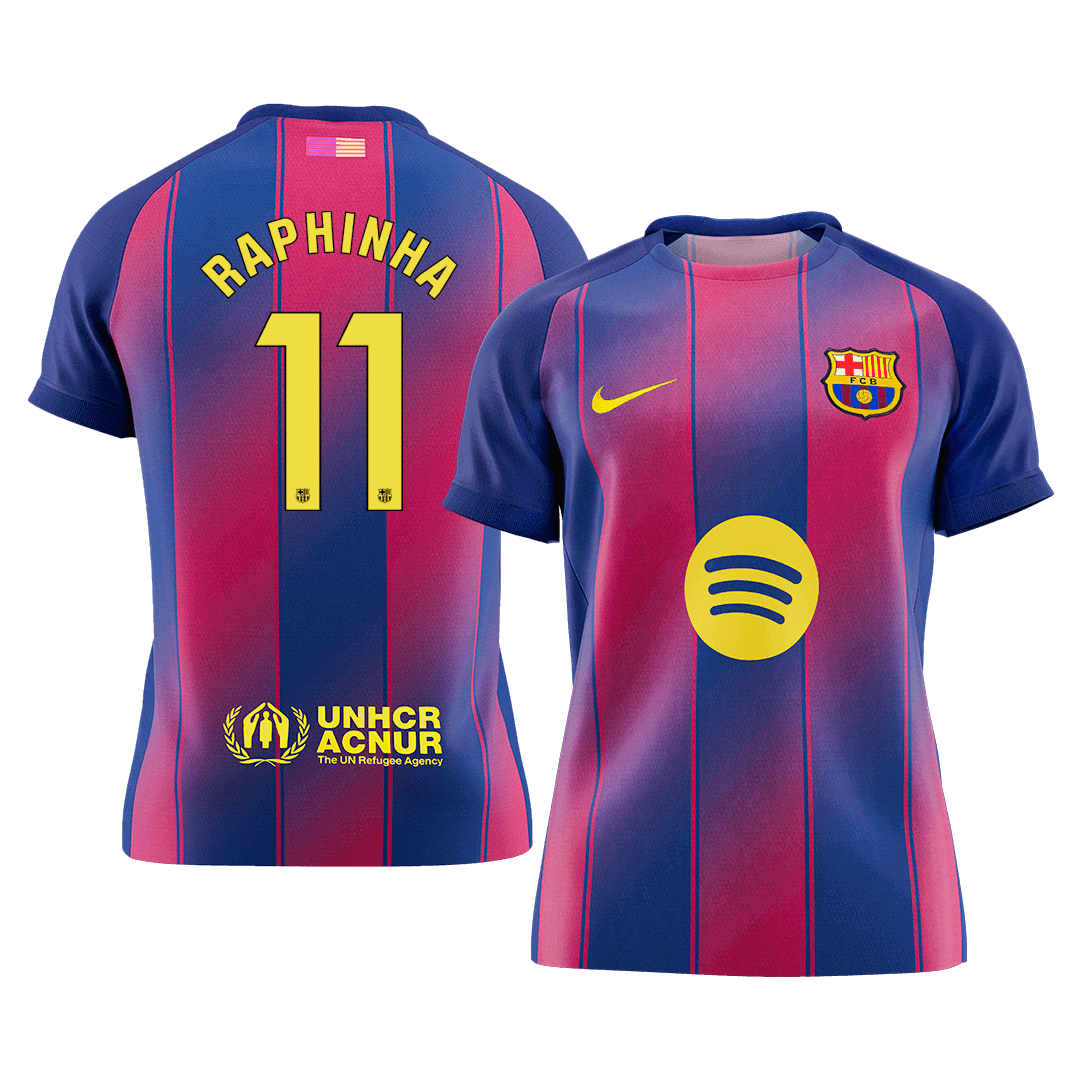 RAPHINHA #11 Barcelona Home Soccer Jersey 2025/26