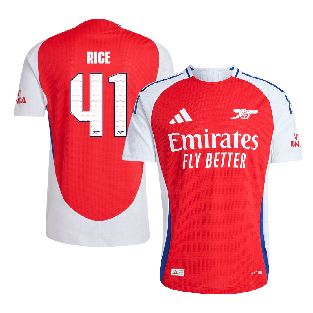 RICE #41 Arsenal Home Soccer Jersey 2024/25 - UCL Player Version