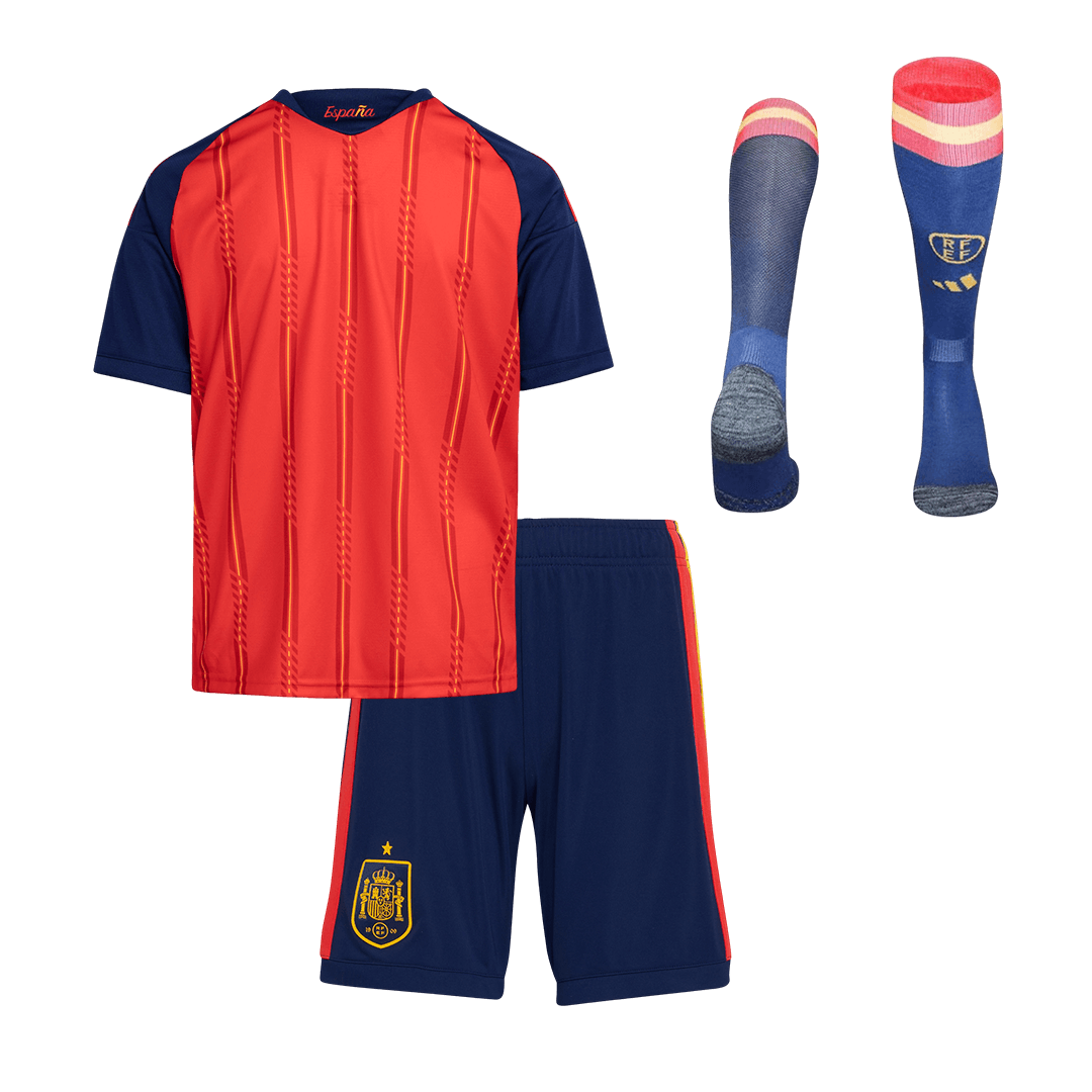 Kid's Spain Home Soccer Jersey Kit(Jersey+Shorts+Socks) 2026 - Image 2