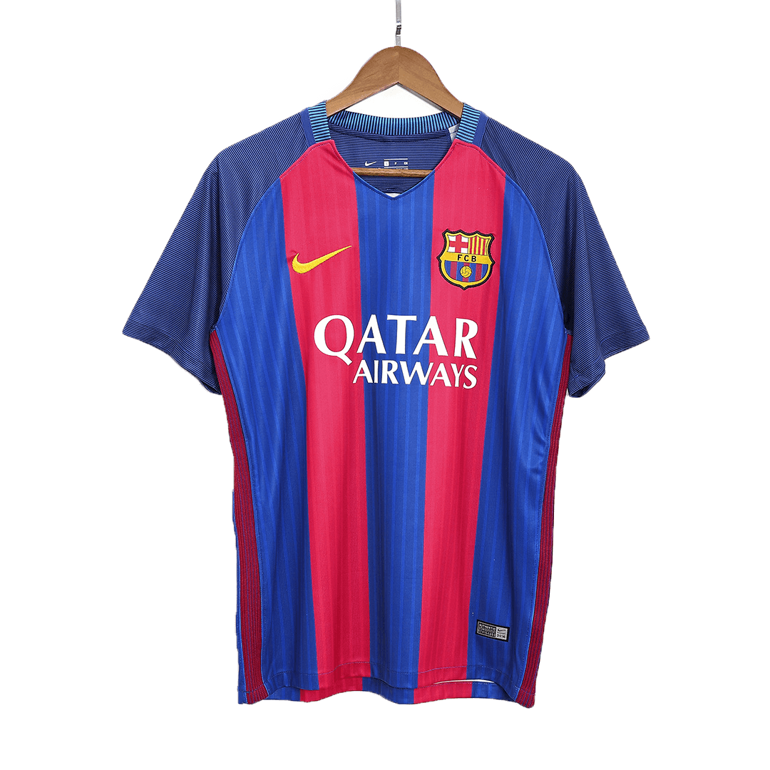 Retro 2016/17 Barcelona Home Soccer Jersey - Image 3