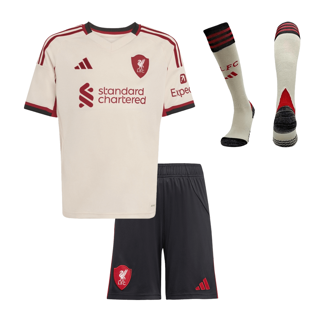 Kid's Liverpool Away Soccer Jersey Kit(Jersey+Shorts+Socks) 2025/26