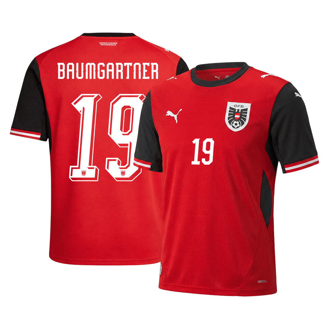 BAUMGARTNER #19 Austria Home Soccer Jersey 2026