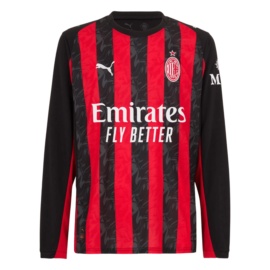 AC Milan Home Long Sleeve Soccer Jersey 2025/26 - Image 4