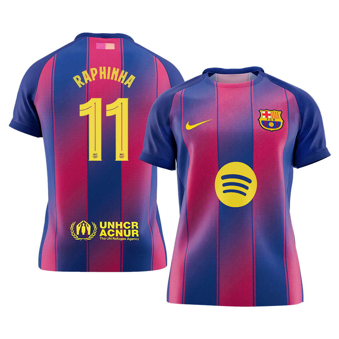 RAPHINHA #11 Barcelona Home Soccer Jersey 2025/26 - UCL