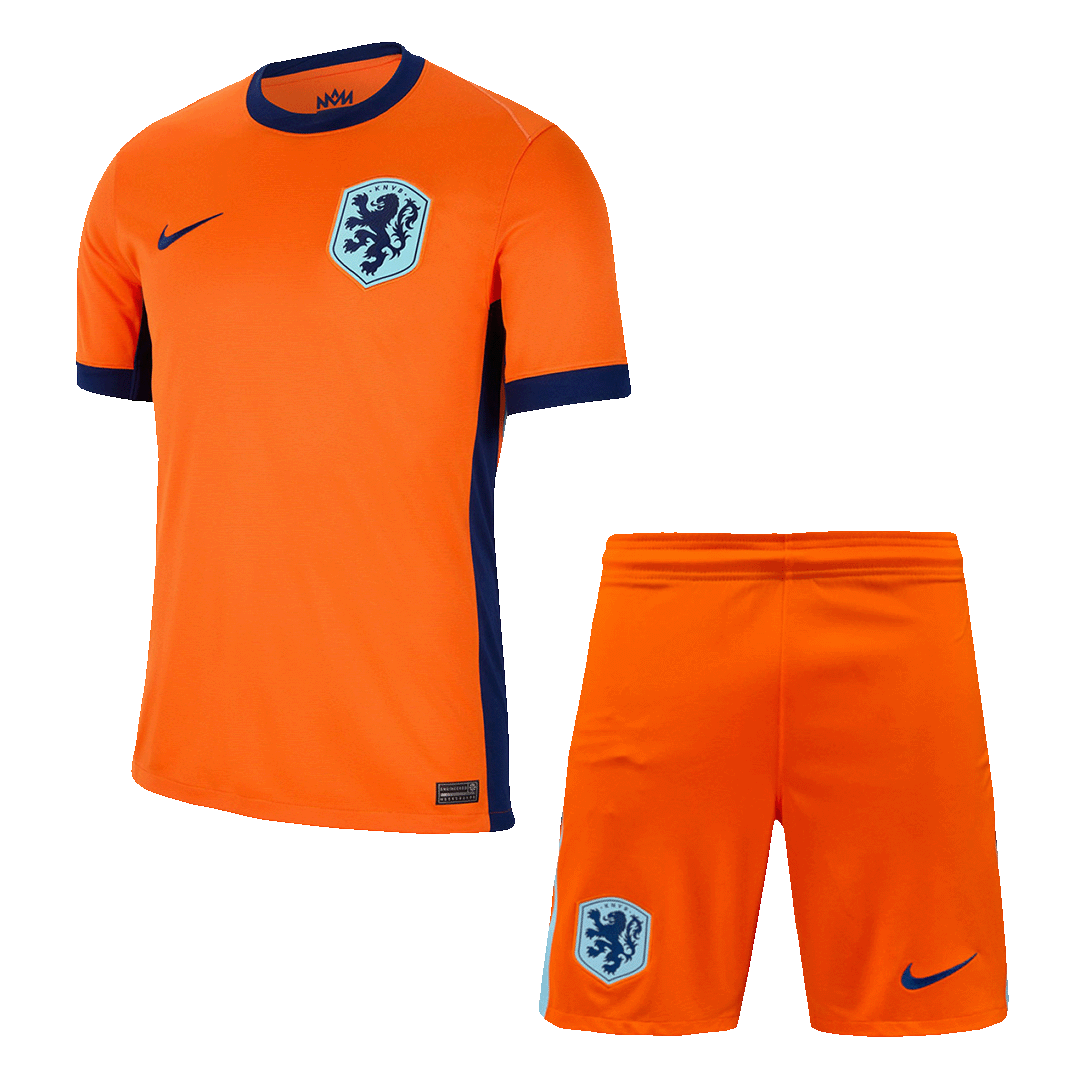 Netherlands Home Soccer Jersey Kit(Jersey+Shorts) Euro 2024