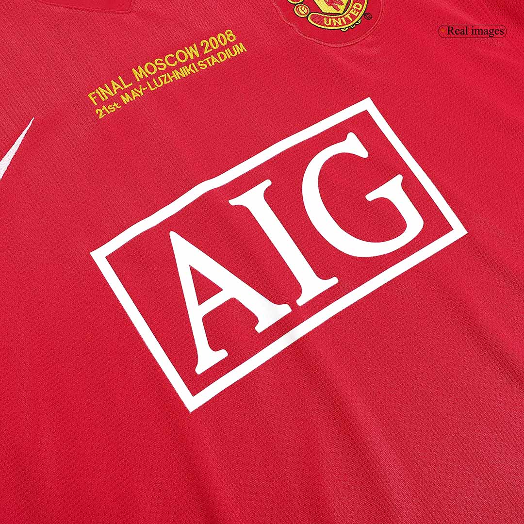 Retro RONALDO #7 2007/08 Manchester United Home Long Sleeve Soccer Jersey - Image 5