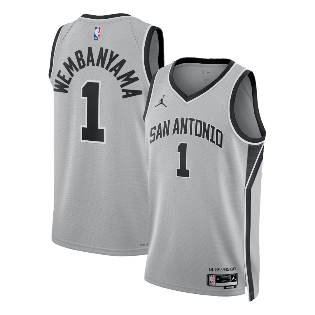 San Antonio Spurs Wembanyama #1 Swingman NBA Jersey - Statement Edition