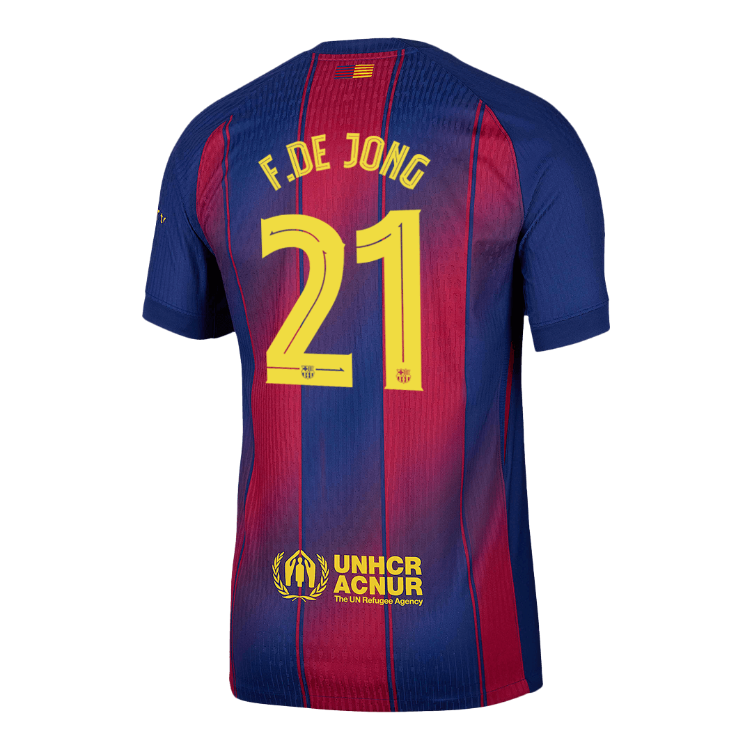 F.DE JONG #21 Barcelona Home Soccer Jersey 2025/26 - UCL Player Version - Image 3