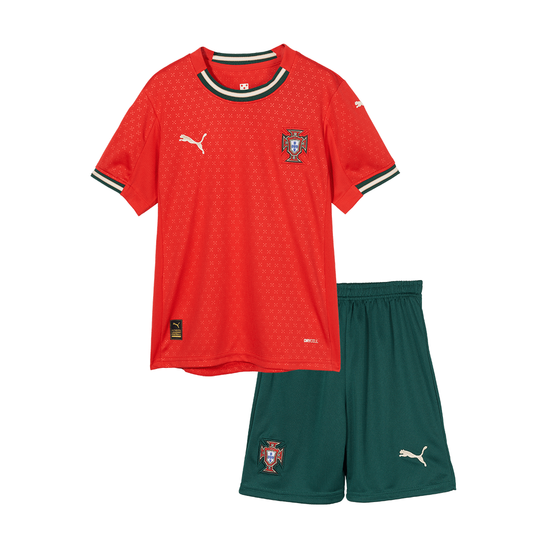 Kid's Portugal Home Soccer Jersey Kit(Jersey+Shorts) 2025 - Image 3