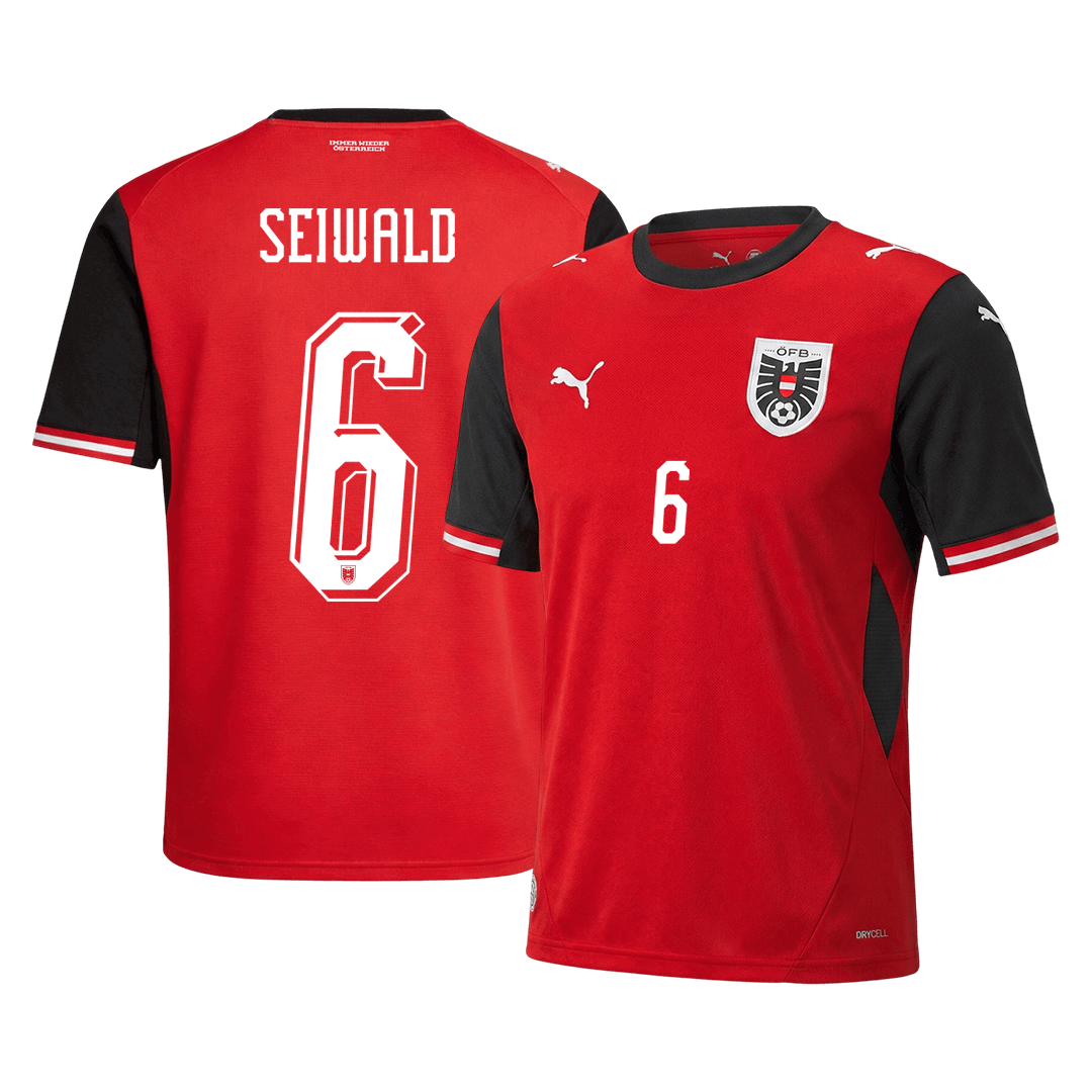 SEIWALD #6 Austria Home Soccer Jersey 2026
