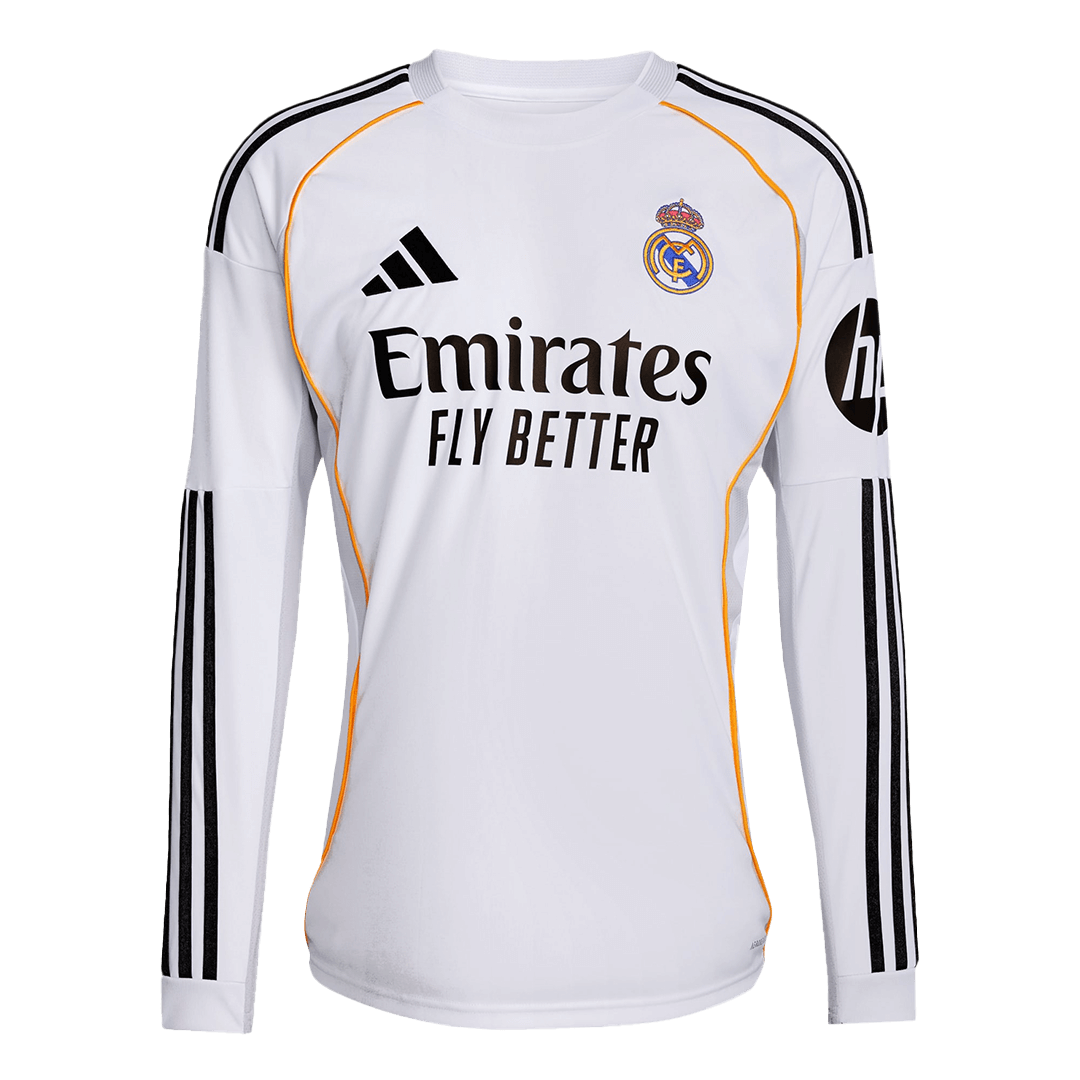 Real Madrid Home Long Sleeve Soccer Jersey 2025/26 - Image 4