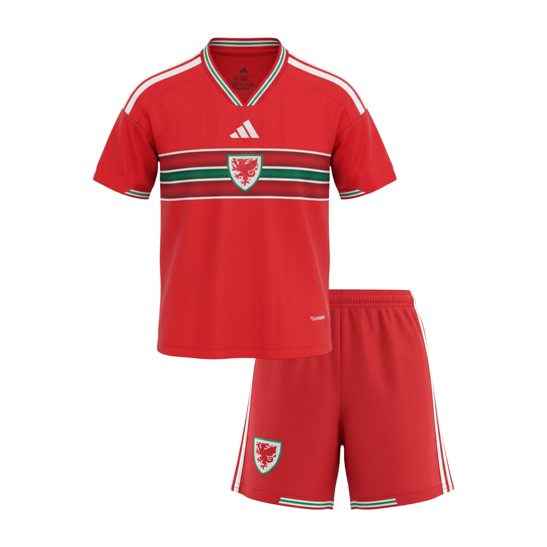 Kid's Wales Home Soccer Jersey Kit(Jersey+Shorts) 2026
