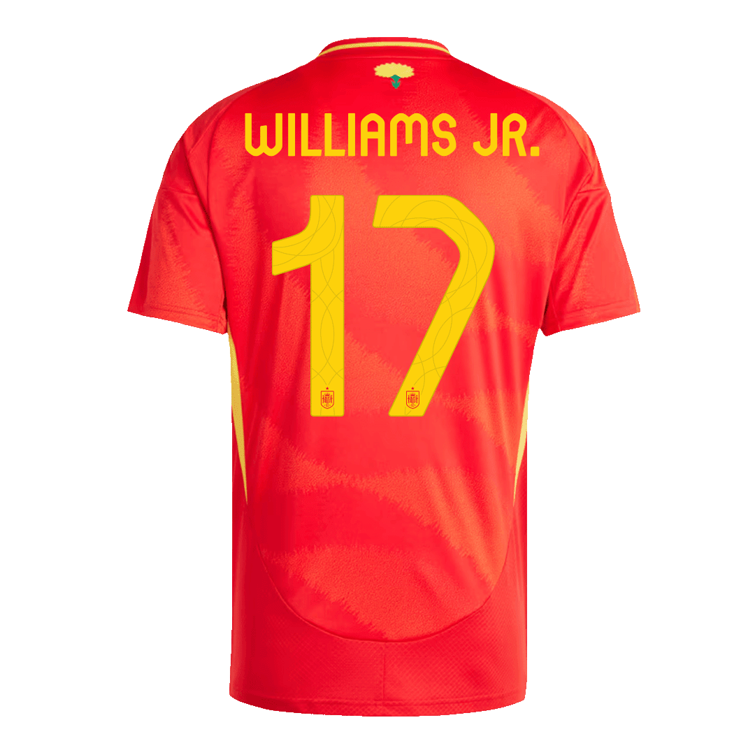 WILLIAMS JR. #17 Spain Home Soccer Jersey Euro 2024 - Image 3
