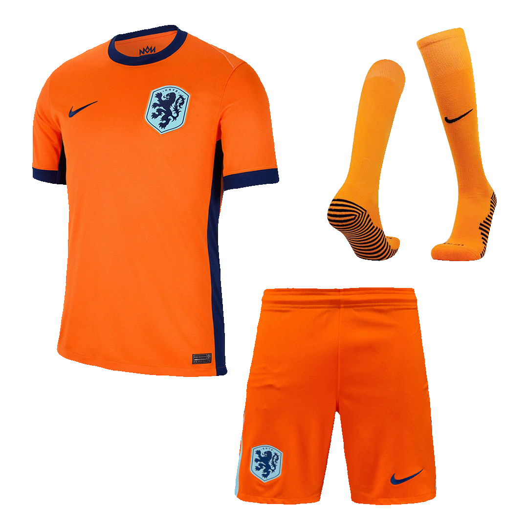 Netherlands Home Soccer Jersey Kit(Jersey+Shorts+Socks) Euro 2024