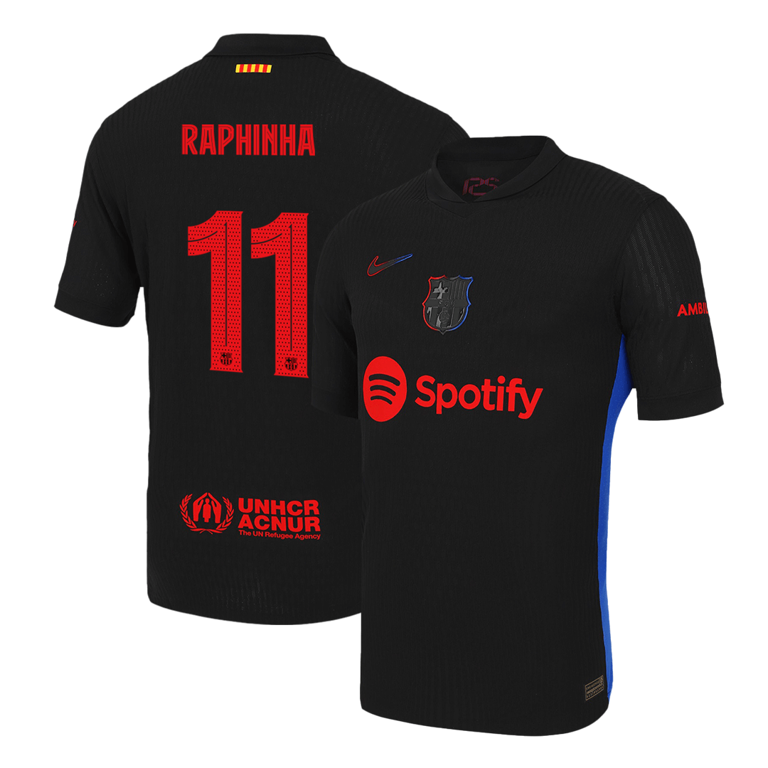 RAPHINHA #11 Barcelona Away Soccer Jersey 2024/25 - UCL Player Version