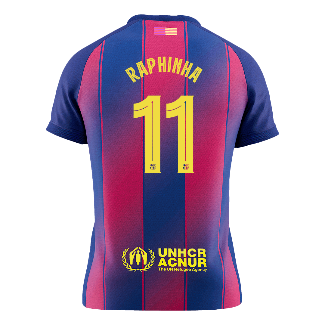 RAPHINHA #11 Barcelona Home Soccer Jersey 2025/26 - UCL - Image 2