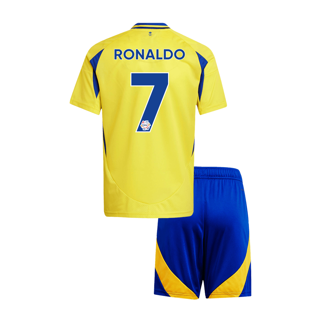 Kid's RONALDO #7 Al Nassr Home Soccer Jersey Kit(Jersey+Shorts) 2024/25