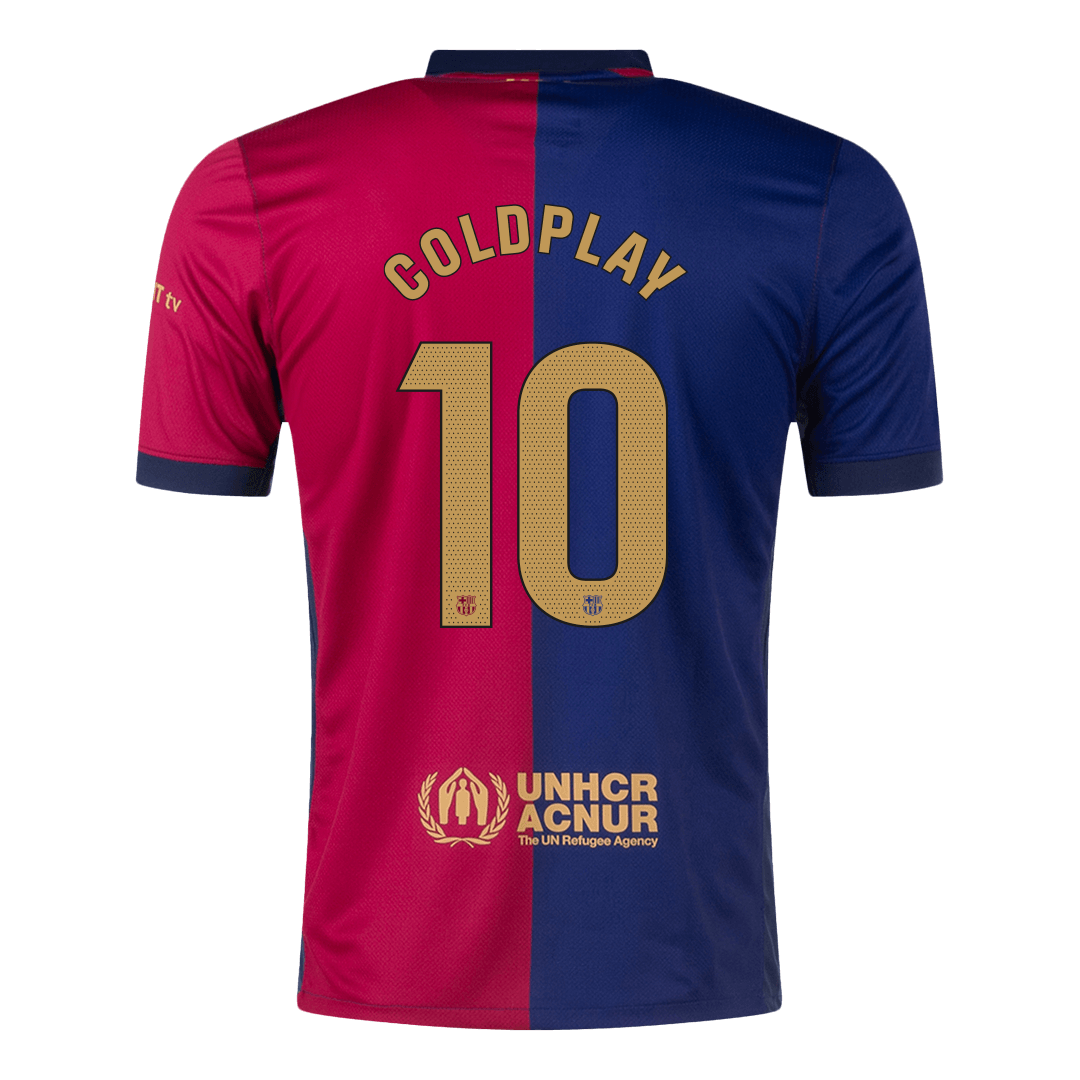 COLDPLAY #10 Barcelona Home Soccer Jersey 2024/25 - Image 3
