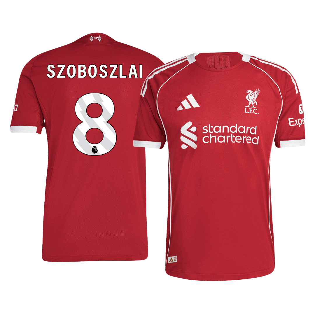 SZOBOSZLAI #8 Liverpool Home Soccer Jersey 2025/26 Player Version