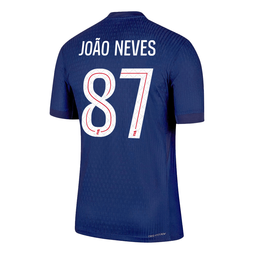Authentic JOÃO NEVES #87 PSG Home Soccer Jersey 2025/26 - Image 3