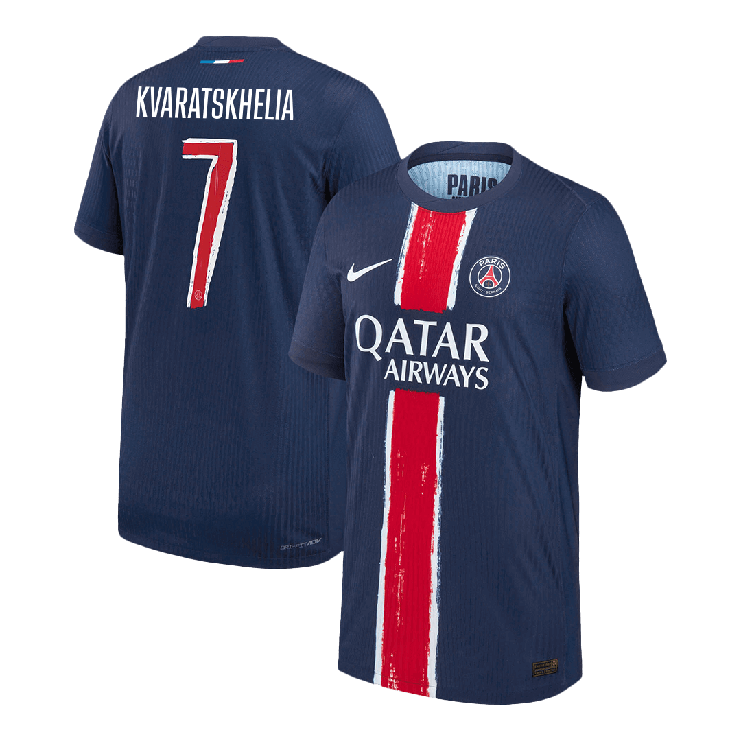 Authentic KVARATSKHELIA #7 PSG Home Soccer Jersey 2024/25 - UCL