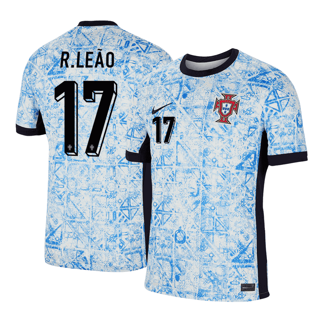 R.LEÃO #17 Portugal Away Soccer Jersey Euro 2024