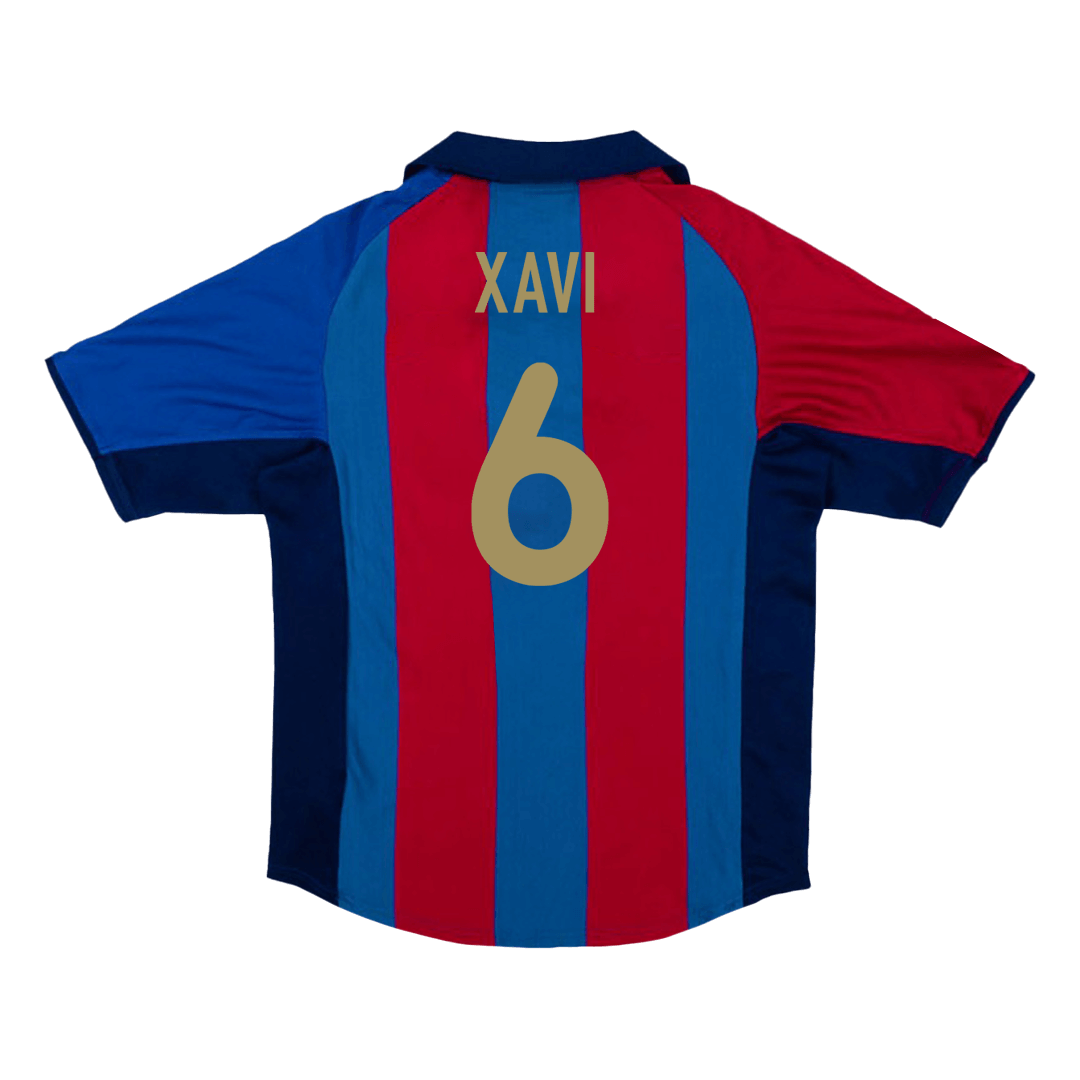 Retro XAVI #6 2001/02 Barcelona Home Soccer Jersey