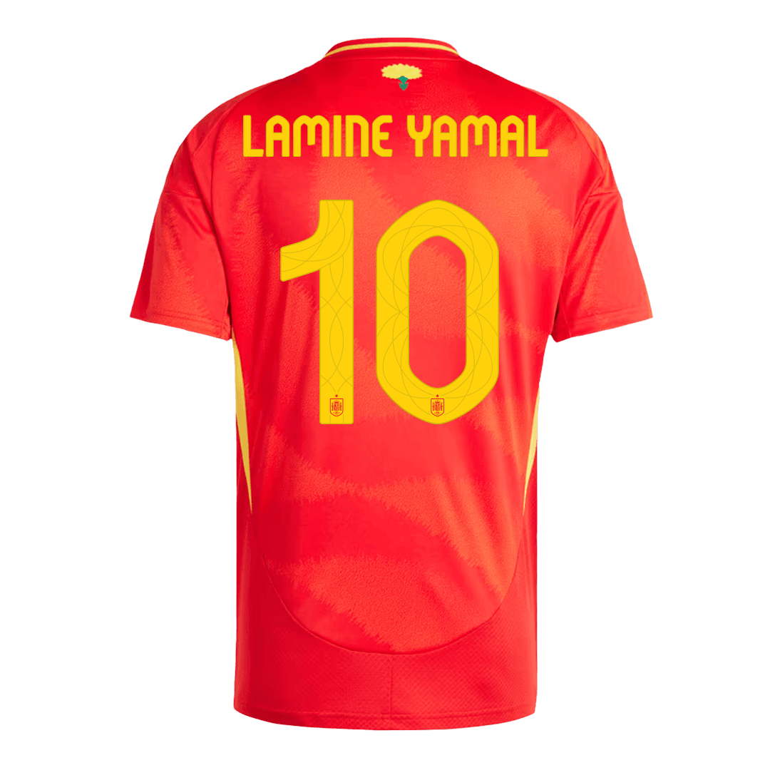LAMINE YAMAL #10 Spain Home Soccer Jersey Euro 2024 - Image 3