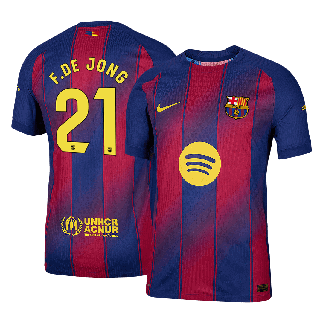 F.DE JONG #21 Barcelona Home Soccer Jersey 2025/26 Player Version