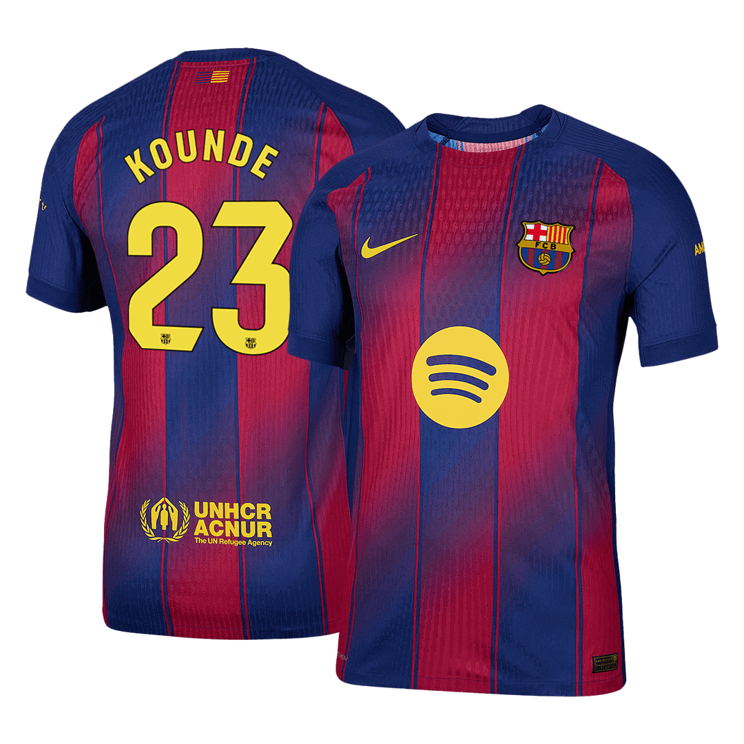 KOUNDE #23 Barcelona Home Soccer Jersey 2025/26 Player Version