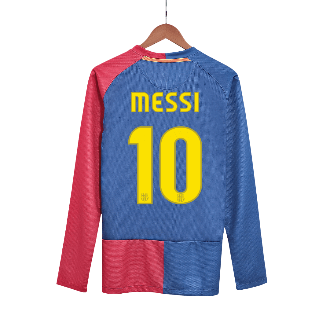Retro MESSI #10 2008/09 Barcelona Home Long Sleeve Soccer Jersey