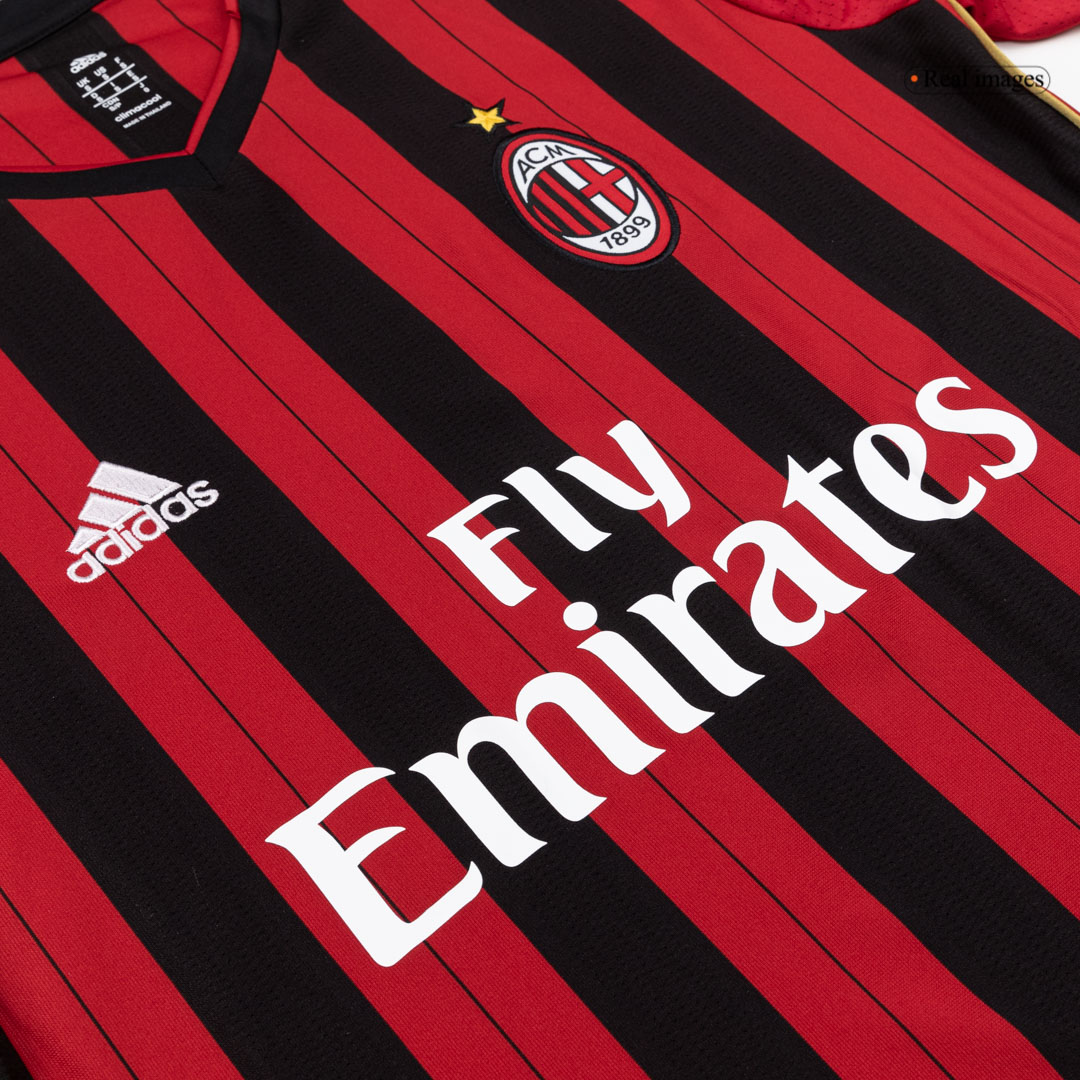 Retro 2013/14 AC Milan Home Long Sleeve Soccer Jersey - Image 7