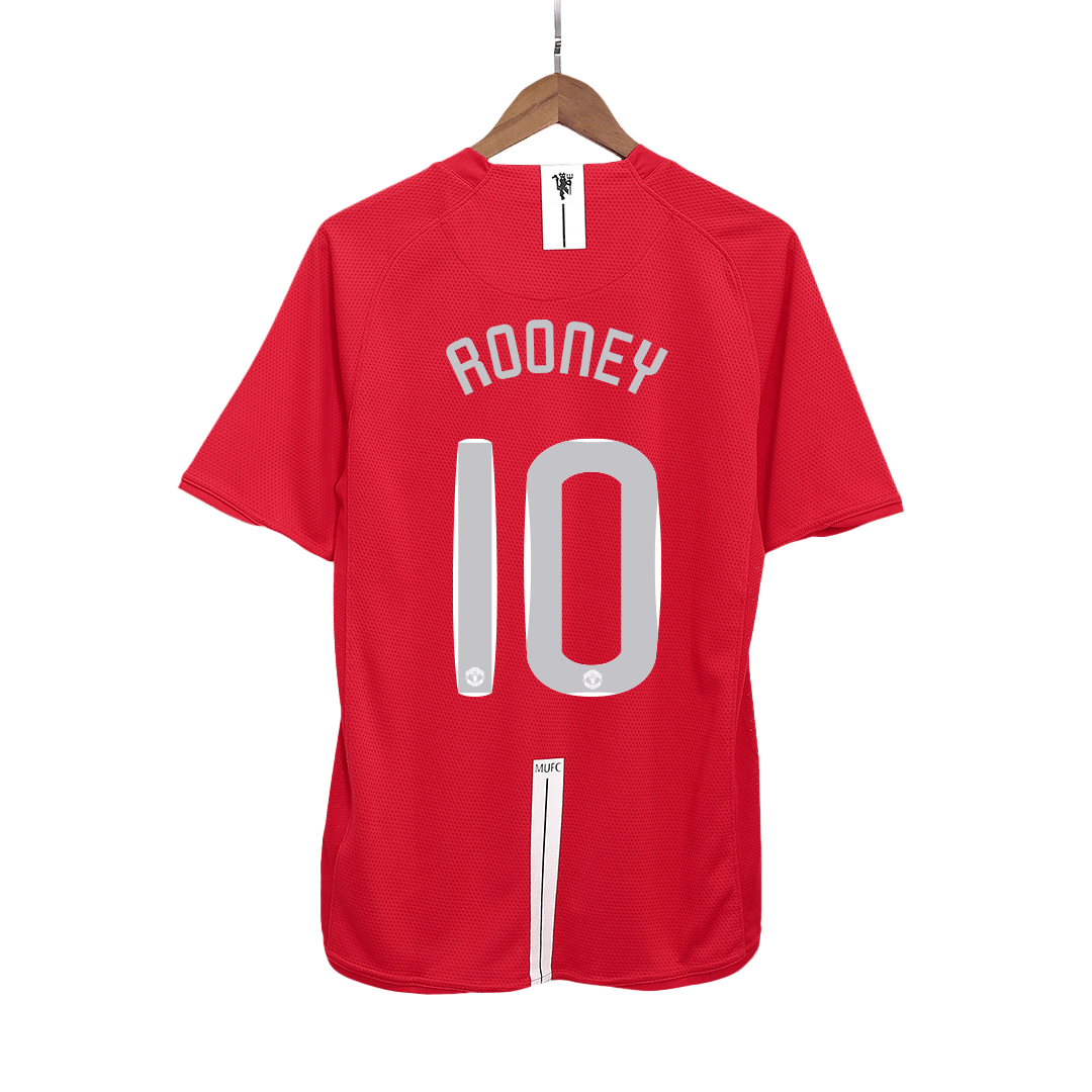 Retro ROONEY #10 2007/08 Manchester United Home Soccer Jersey