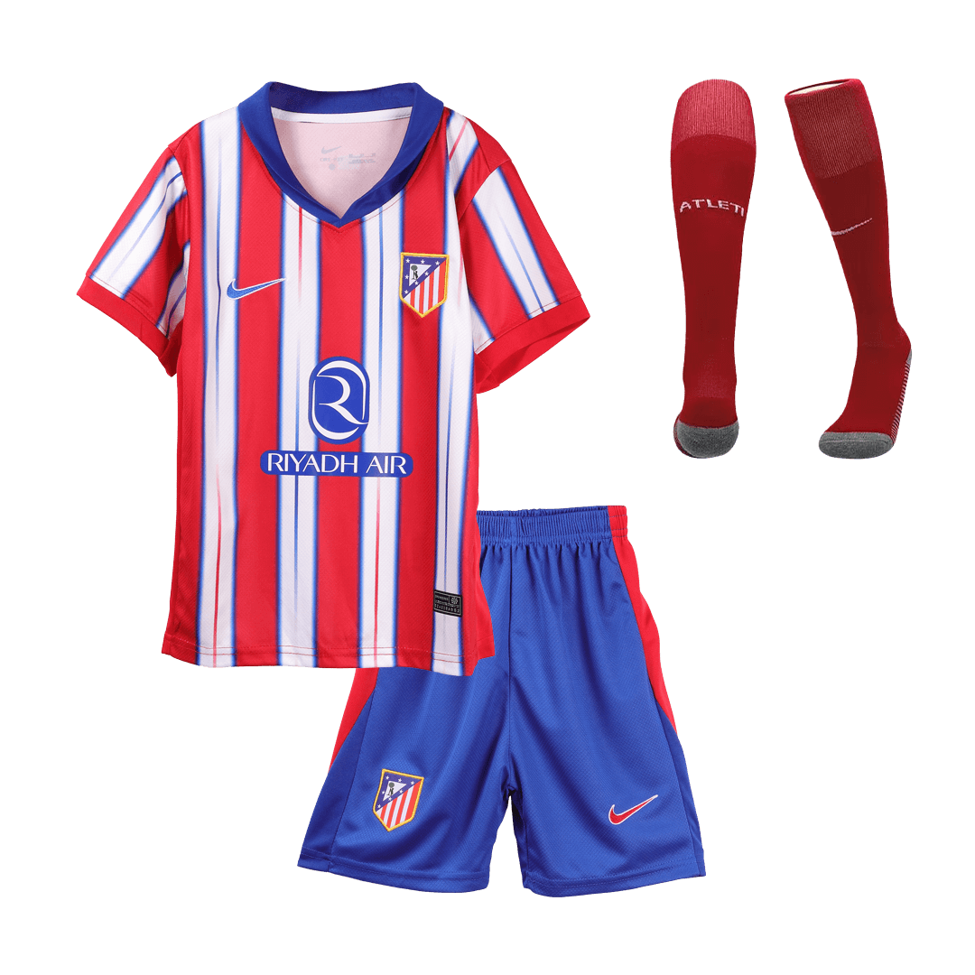 Kid's Atletico Madrid Home Soccer Jersey Kit(Jersey+Shorts+Socks) 2024/25
