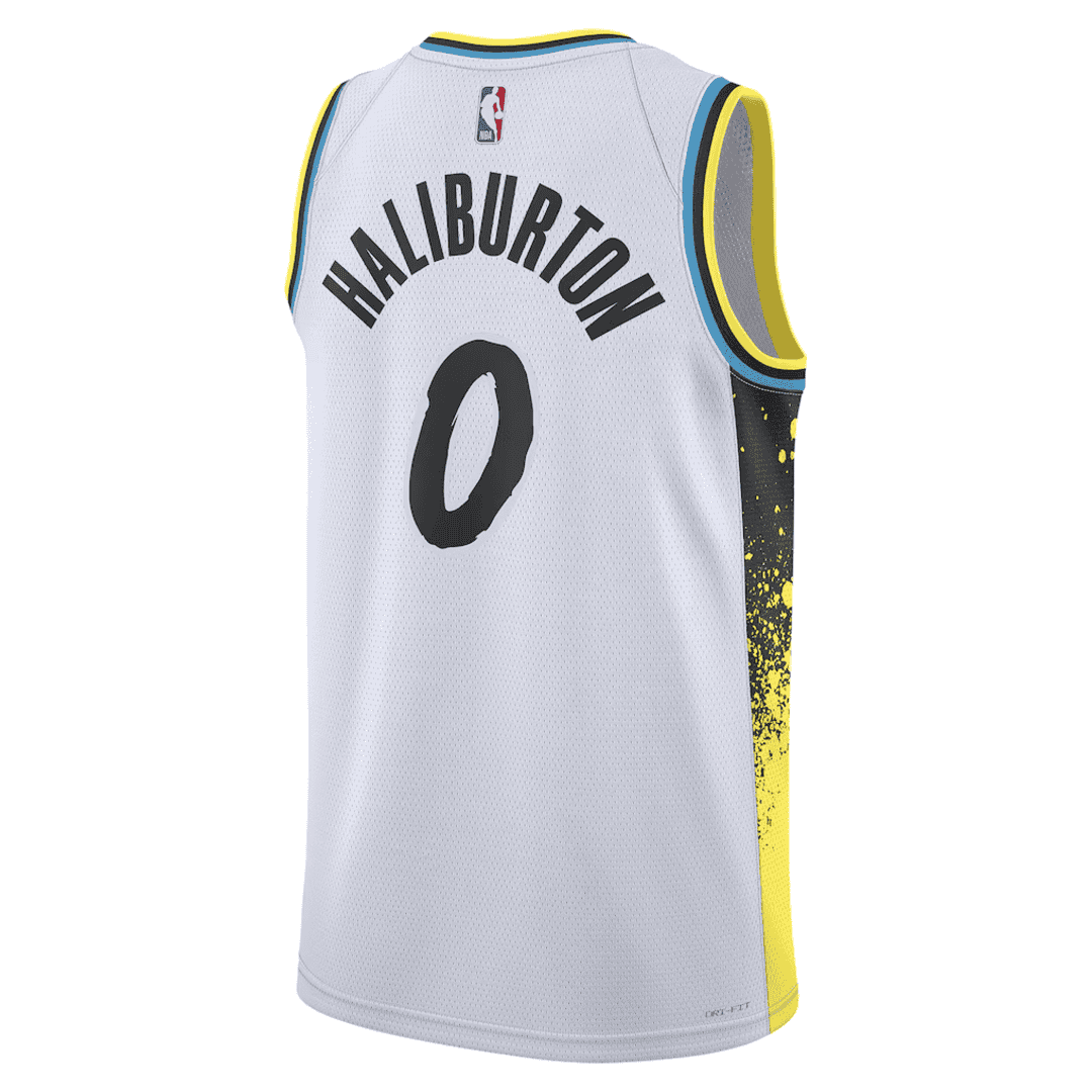 Indiana Pacers HALIBURTON #0 Swingman NBA Jersey - City Edition - Image 3
