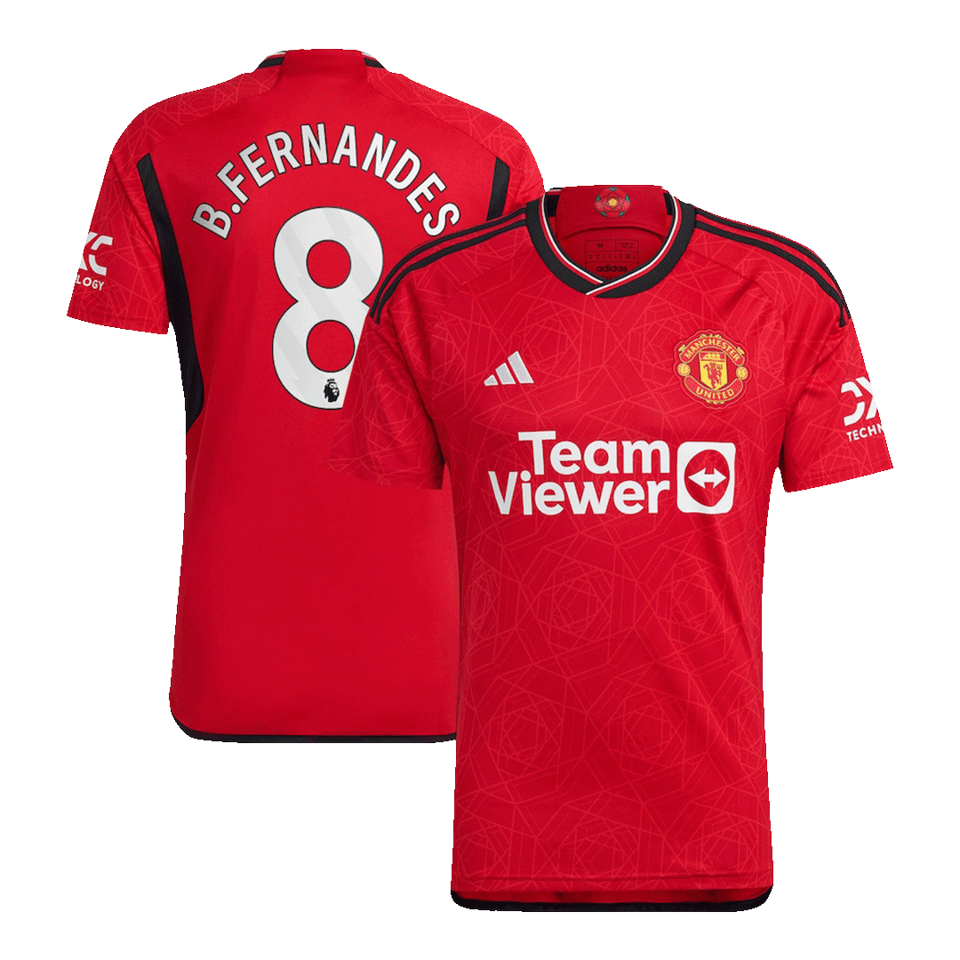 B.FERNANDES #8 Manchester United Home Soccer Jersey 2023/24
