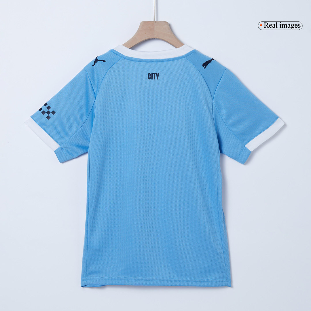 Kid's Manchester City Home Soccer Jersey Kit(Jersey+Shorts+Socks) 2025/26 - Image 4